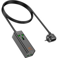 Сетевой фильтр HOCO AC9A Talent Black, 1xUSB-C, 2xUSB, 1.5м