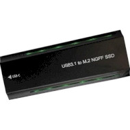 Карман внешний POWERPLANT RGB NGFF NVMe PCIe M.2 to USB3.2 (HC380527)