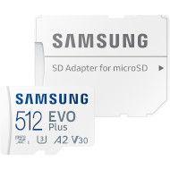 Карта памяти SAMSUNG microSDXC EVO Plus 512GB UHS-I U3 V30 A2 Class 10 + SD-adapter (MB-MC512SA/EU)