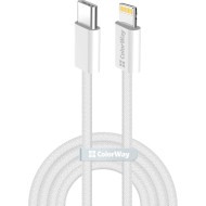 Кабель COLORWAY USB-C to Lightning 3A 1м Gray (CW-CBPDCL061-GR)