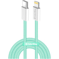 Кабель COLORWAY USB-C to Lightning 3A 1м Green (CW-CBPDCL061-G)