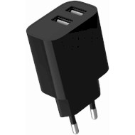 Зарядное устройство GEMBIRD 2xUSB-A, 2.4A, 12W Black (TA-UC-2A12-01-BK)