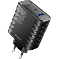 Зарядное устройство PROOVE Speed Surge Gan 65W 1xUSB-A, 2xUSB-C, PD3.0, QC3.0 Black