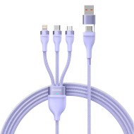 Кабель BASEUS Flash Series II 3-in-2 Fast Charging Data Cable U+C to M+L+C 100W 1.2м Purple (CASS030105)