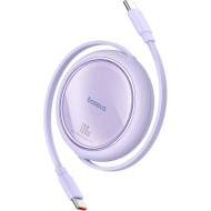 Кабель BASEUS Free2Draw Mini Retractable Charging Cable Type-C to Type-C PD3.0 100W 1м Nebula Purple (P10364500511-00)