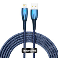 Кабель BASEUS Glimmer Series Fast Charging Data Cable USB to iP 2.4A 2м Blue (CADH000303)