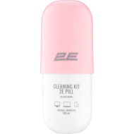 Набор для чистки гаджетов и электроники 2E Delicate Cleaning Pill + салфетка 20см White/Pink 140мл (2E-SK140PN)