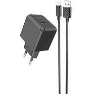 Зарядное устройство HOCO CS11A Ocean 1xUSB-A, 2.1A Black w/Micro-USB cable (6942007603584)