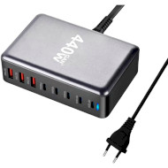 Зарядное устройство XOKO QC-400 Gan3 5xUSB-C, 3xUSB-A, PD100W Silver