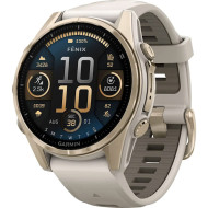 Смарт-часы GARMIN Fenix 8 Sapphire 43mm Soft Gold with Fog Gray/Dark Sandstone Silicone Band (010-02903-11)