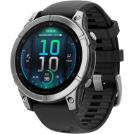 Смарт-часы GARMIN Fenix E 47mm Stainless Steel with Black Silicone Band (010-03025-00)
