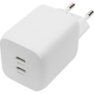 Зарядное устройство DIGITUS 2xUSB-C, 65W, GaN Charger White (DA-10063)