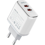 Зарядное устройство LOGICPOWER 35WCH 2xUSB-C, 35W White w/Type-C to Lightning cable