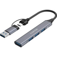 USB-хаб CANYON DS-02 USB-A/C 4-in-1 Hub Gray (CNS-TDS02G)