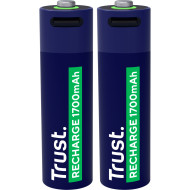 Аккумулятор TRUST AA 1700mAh 3.7V, USB-C зарядка 2шт/уп