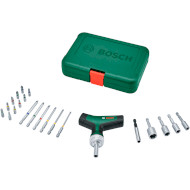 Отвёртка реверсивная с насадками BOSCH T-Handle with Ratchet - Set (1.600.A02.Z9T)