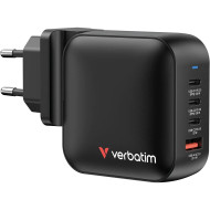Зарядное устройство VERBATIM Mini GaN 100W 3xUSB-C, 1xUSB-A, PD3.0, QC3.0 Black