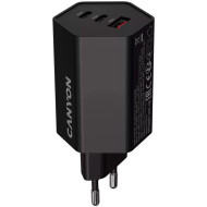 Зарядное устройство CANYON Hexagon 65 GaN 1xUSB-A, 2xUSB-C, 65W Black (CND-CHAHEX65B)