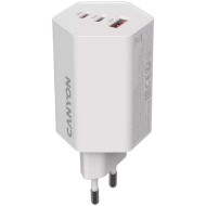 Зарядное устройство CANYON Hexagon 65 GaN 1xUSB-A, 2xUSB-C, 65W White (CND-CHAHEX65W)