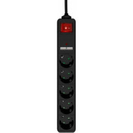 Сетевой фильтр ENERGENIE SPG5-U2-5-02 Black, 5 розеток, 2xUSB, 1.5м