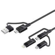Кабель PROMATE PentaPower USB-C/USB-A to USB-C/Micro-USB/Lightning PD 60W 1.2м Black