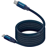 Кабель PROMATE Springy USB-C to USB-C PD 60W 1.2м Blue