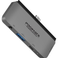 Порт-репликатор PROMATE PadHub-Pro 4-in-1 USB-C Multimedia Hub Gray
