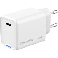 Зарядное устройство COLORWAY GaN Mini 65W 1xUSB-C Fast Charging White (CW-CHS049PD-WT)
