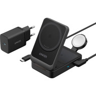 Беспроводное зарядное устройство ANKER MagGo 3-in-1 Foldable 15W Qi2 Wireless Charging Station Black (B25M8H11)