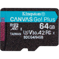 Карта памяти KINGSTON microSDXC Canvas Go! Plus 64GB UHS-I U3 V30 A2 Class 10 (SDCG4/64GBSP)