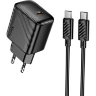 Зарядное устройство HOCO CS24A Puerto 1xUSB-C, PD25W Black w/Type-C cable (6942007639774)