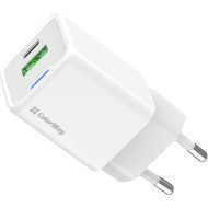 Зарядное устройство COLORWAY GaN Mini 30W 1xUSB-A, 1xUSB-C Fast Charging White (CW-CHS053PD-WT)