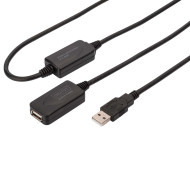 Кабель-удлинитель DIGITUS USB 2.0 Repeater Cable AM/FM 20м Black (DA-73102)