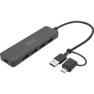 USB-хаб DIGITUS USB-A/C 4-port Hub Slim Line (DA-70235)