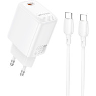 Зарядное устройство BOROFONE BN26 Fuente 1xUSB-C, PD20W, QC3.0 White w/Type-C cable