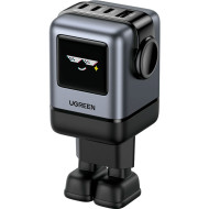 Зарядное устройство UGREEN X688 Uno 100W 1xUSB-A, 3xUSB-C Robot GaN Fast Charger Gray (45515B)