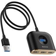 USB-хаб BASEUS Square Round 4-in-1 USB Hub Adapter Black (CAHUB-AY01)