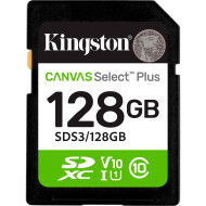 Карта памяти KINGSTON SDXC Canvas Select Plus 128GB UHS-I V10 A1 Class 10 (SDS3/128GB)