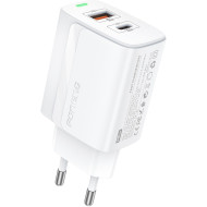 Зарядное устройство FONENG EU66 1xUSB-A, 1xUSB-C PD20W Fast Charger White
