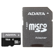 Карта памяти ADATA microSDHC Premier 16GB UHS-I Class 10 + SD-adapter (AUSDH16GUICL10-RA1)