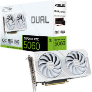 Видеокарта ASUS Dual GeForce RTX 5060 White OC Edition 8GB GDDR7 (DUAL-RTX5060-O8G-WHITE)