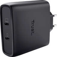 Зарядное устройство TRUST Maxo 100W 2xUSB-C GaN Charger Black w/Type-C cable (25527)