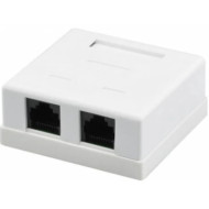 Розетка настенная KINGDA 2xRJ-45 Cat.6 UTP White (KD-WP6035-C6)