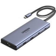 Порт-репликатор UGREEN CM639 10-in-1 USB3.2 Type-C to HDMIx2, 60Hz/2xUSB-A/2xUSB-C 3.2/RJ45/SD/TF/PD100W (45380)