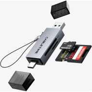 Кардридер CABLETIME USB3.0 A + USB-C, SD/TF (CD40G)