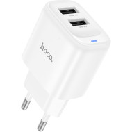 Зарядное устройство HOCO C141A Smart 2xUSB-A,10.5W White (6942007627856)