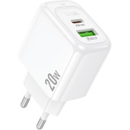 Зарядное устройство HOCO CS54A Surplus 1xUSB-A, 1xUSB-C, PD30W, QC3.0 White (CS54A/W)