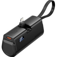 Повербанк VENTION USB-C In/Out, LED display, with built-in Lightning cable 22.5W 4800mAh Black (FHRB0)