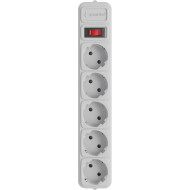 Сетевой фильтр GEMBIRD SPG5-G-3MG Gray, 5 розеток, 3м