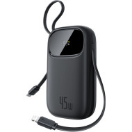 Повербанк BASEUS EnerFill FC31 Qpow 3 Power Bank with Built-in USB-C + iP Cables 45W 20000mAh Cosmic Black (E0028D00)